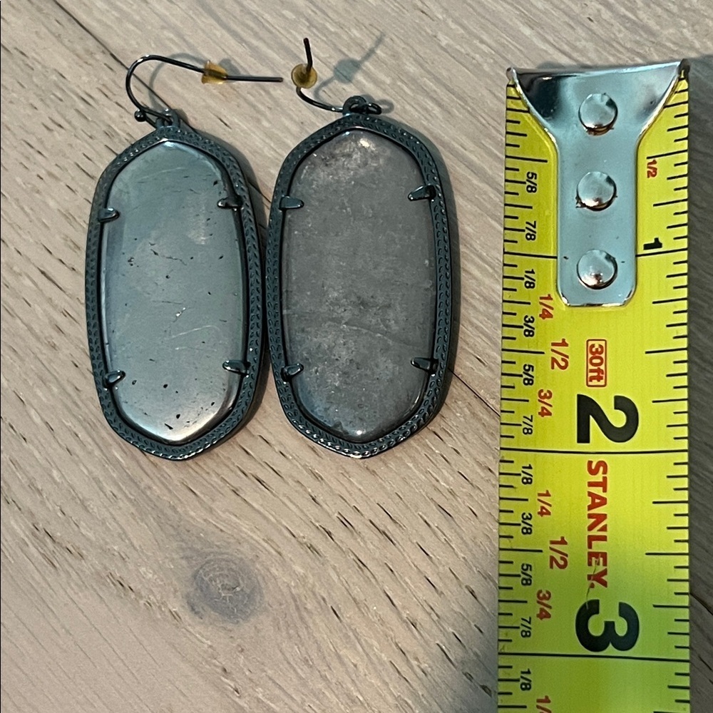 Kendra Scott Silver-Tone Earrings with Gray Stones - Picture 3 of 3